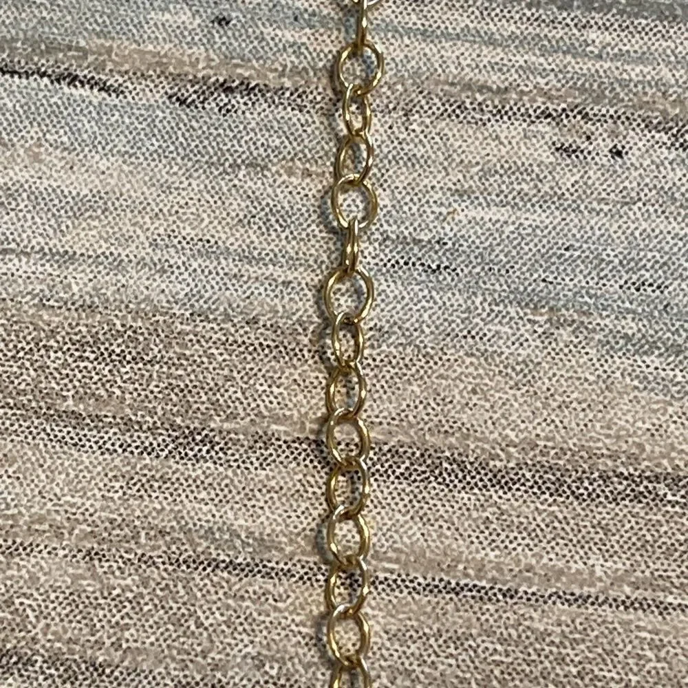 14k GF Hammered Disc Necklace 18" Chain Charm‎ Artisan Mountains Stamped Minimal - Picture 5 of 8